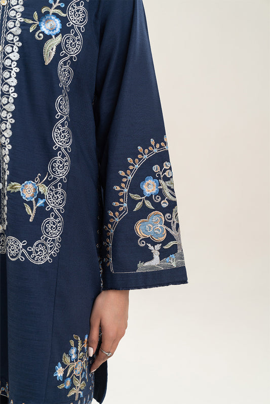 2 PIECE EMBROIDERED SLUB KHADDAR SUIT (PRET)