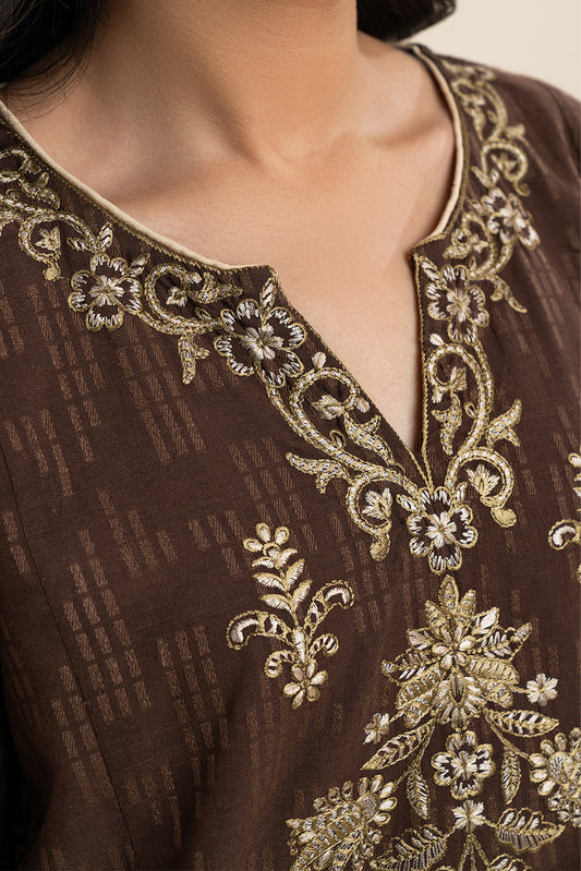 2 PIECE EMBROIDERED KHADDAR SUIT (PRET)