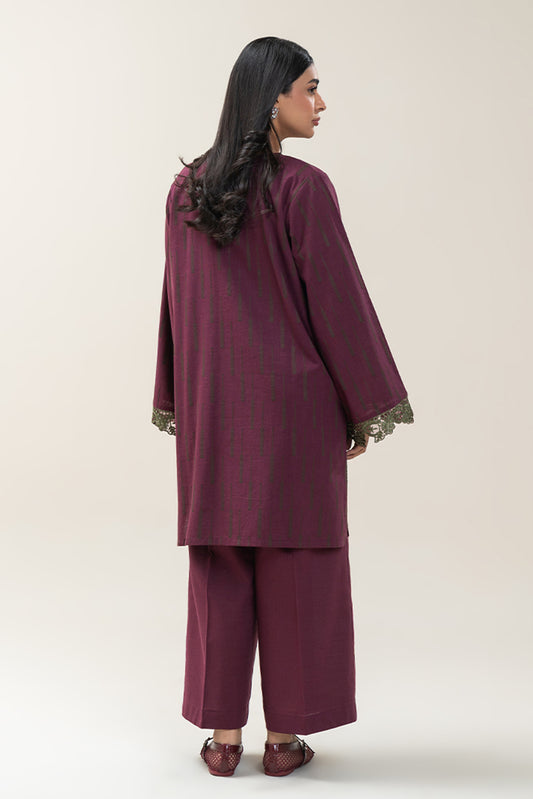 2 PIECE EMBROIDERED KHADDAR JACQUARD SUIT (PRET)