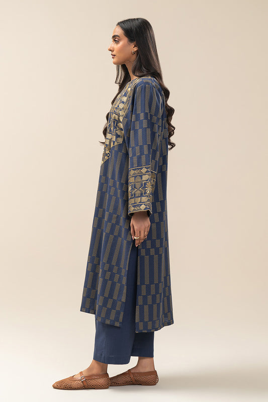 2 PIECE EMBROIDERED KHADDAR JACQUARD SUIT (PRET)