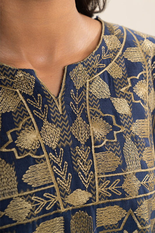 2 PIECE EMBROIDERED KHADDAR JACQUARD SUIT (PRET)