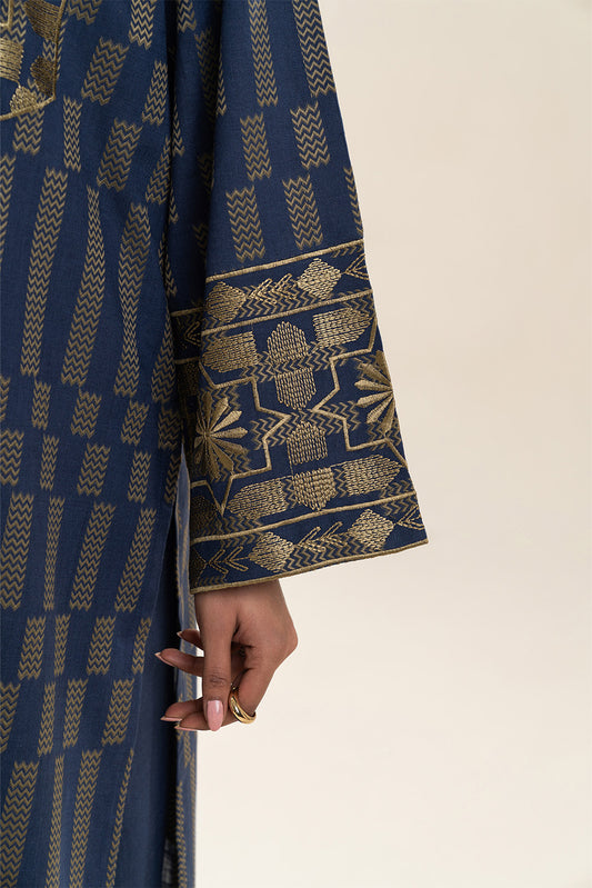 2 PIECE EMBROIDERED KHADDAR JACQUARD SUIT (PRET)