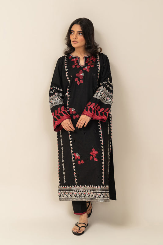 2 PIECE EMBROIDERED KARANDI SUIT (PRET)