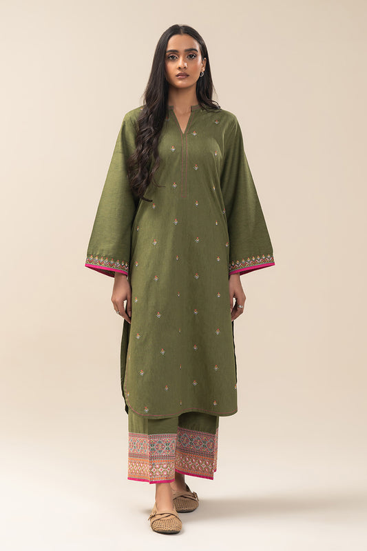 2 PIECE EMBROIDERED KARANDI SUIT (PRET)