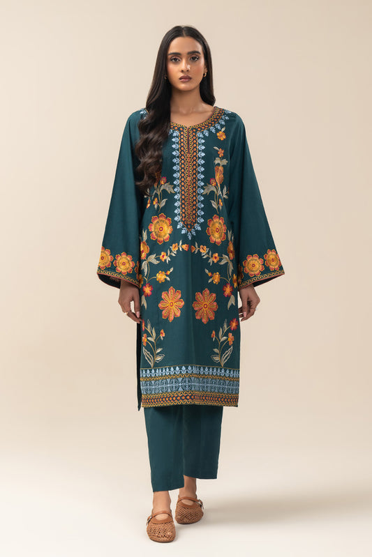 2 PIECE EMBROIDERED KARANDI SUIT (PRET)