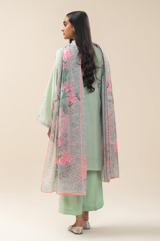 3 PIECE EMBROIDERED GOLD ZARI SUIT (PRET)