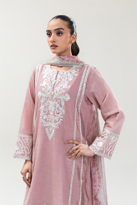 3 PIECE EMBROIDERED GOLD ZARI SUIT (PRET)