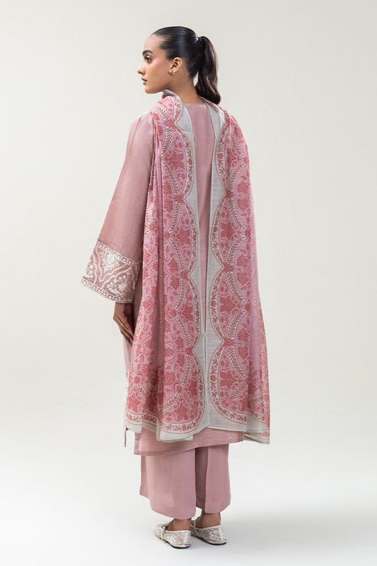 3 PIECE EMBROIDERED GOLD ZARI SUIT (PRET)