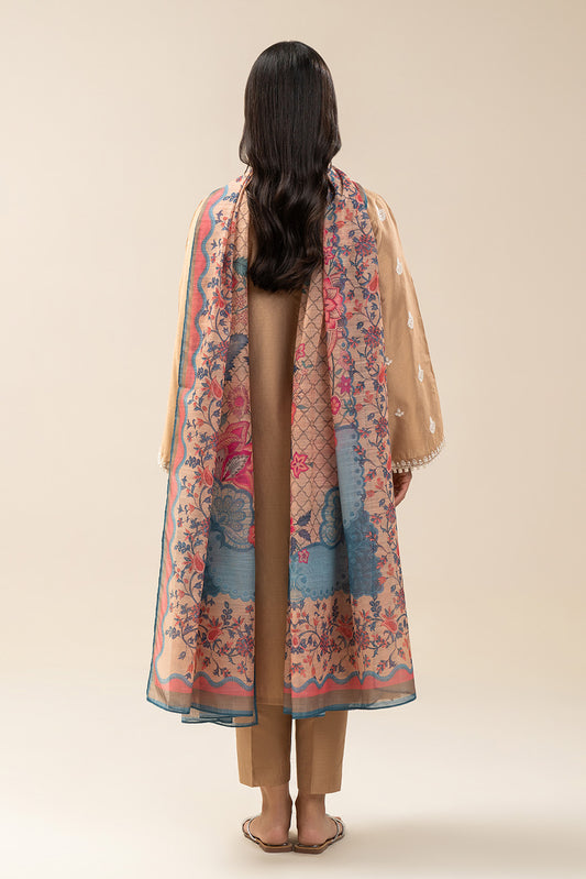 3 PIECE EMBROIDERED TWO TONE SUIT (PRET)