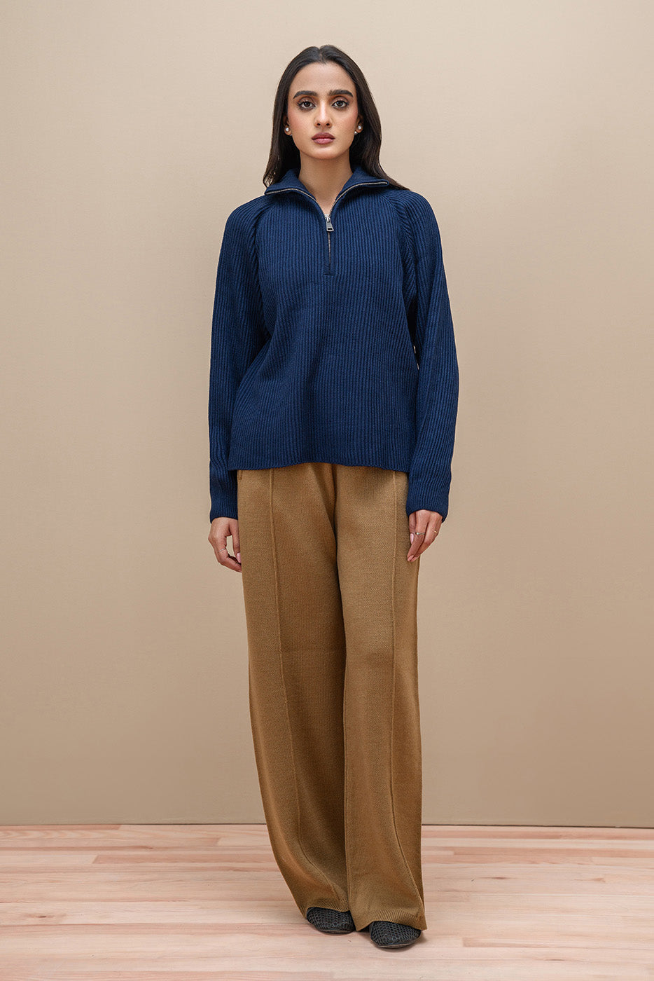 RIBBED-KNIT PULLOVER