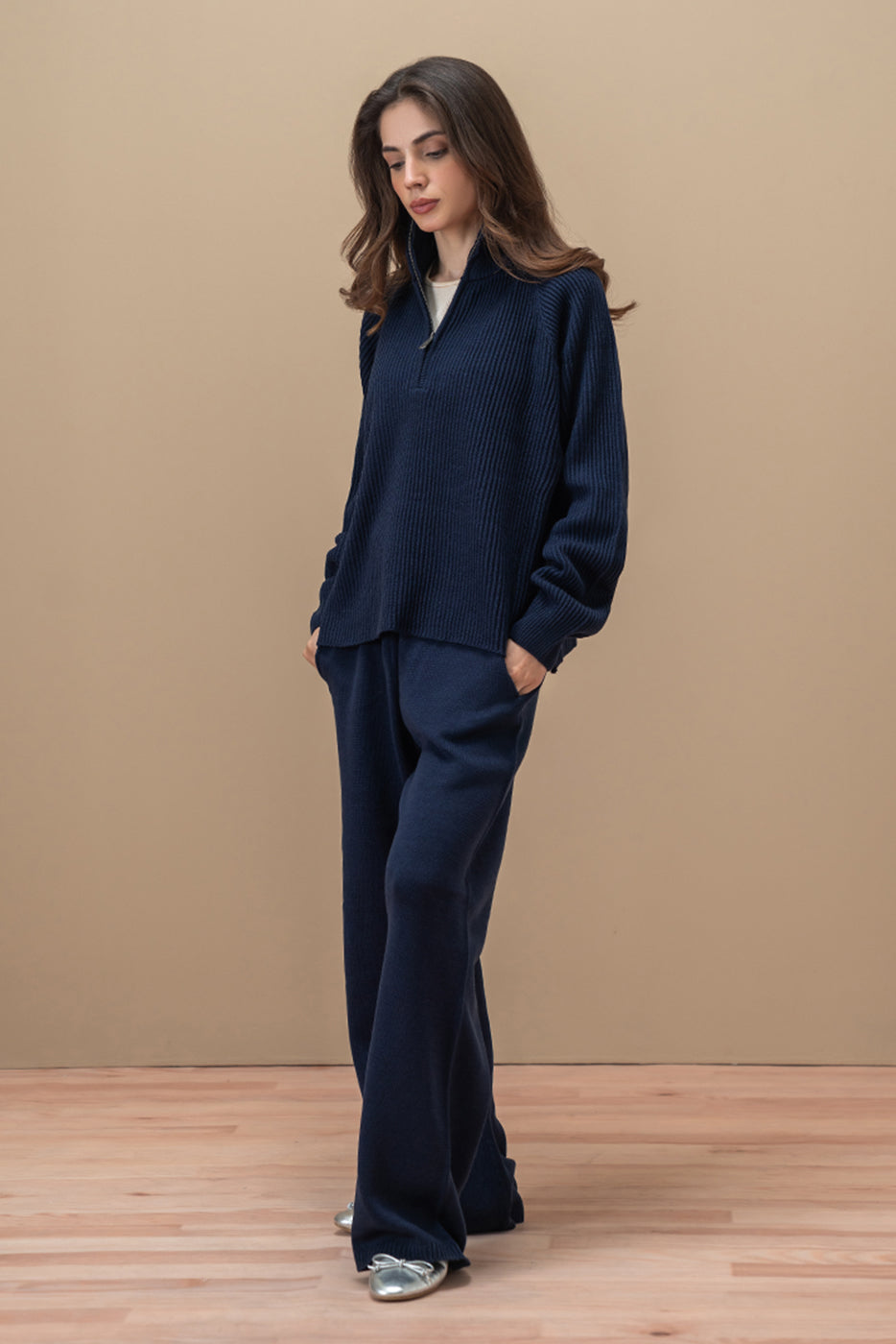 RIBBED-KNIT PULLOVER