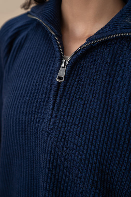 RIBBED-KNIT PULLOVER