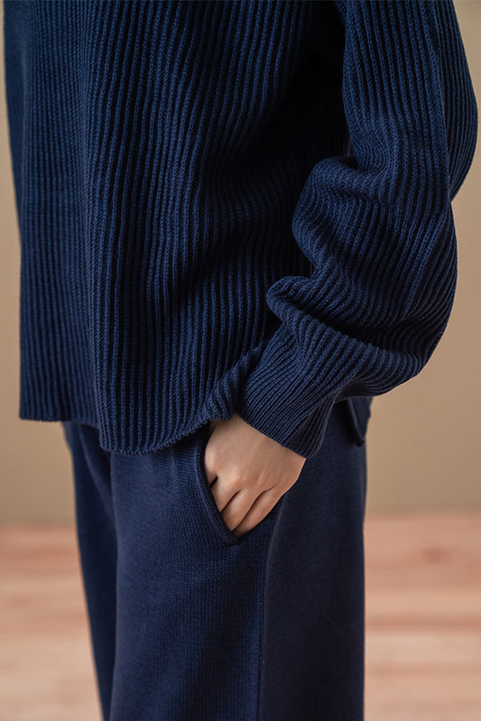 RIBBED-KNIT PULLOVER