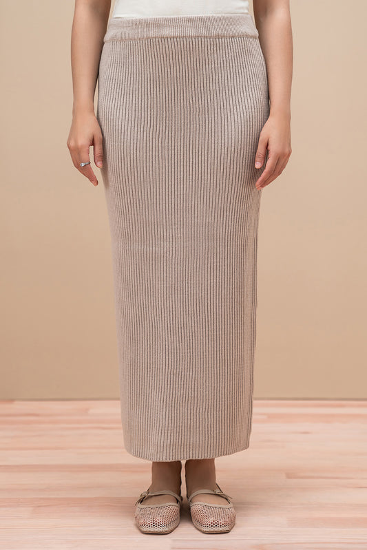 RIBBED-KNIT SKIRT