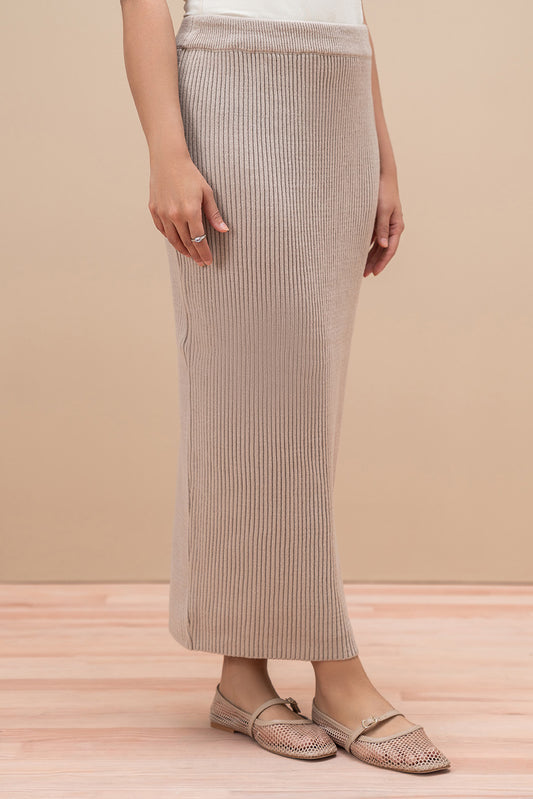 RIBBED-KNIT SKIRT