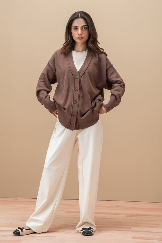 V-NECK LOOSE FIT CARDIGAN