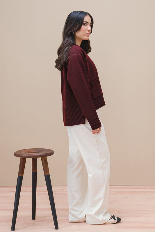 V-NECK CROPPED CARDIGAN