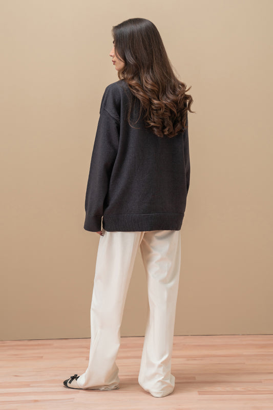 V-NECK LOOSE FIT CARDIGAN