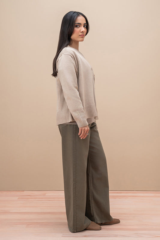 CROPPED V NECK CARDIGAN