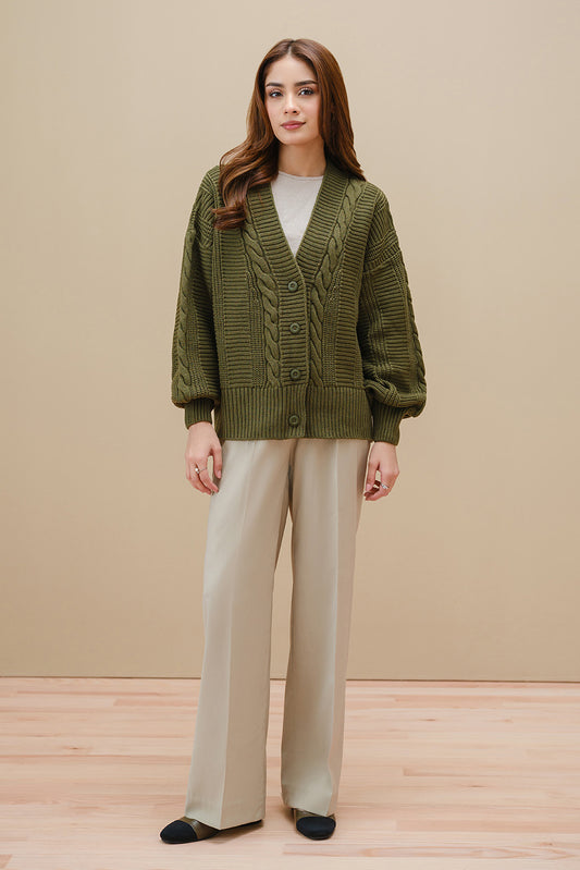 CABLE-KNIT CARDIGAN