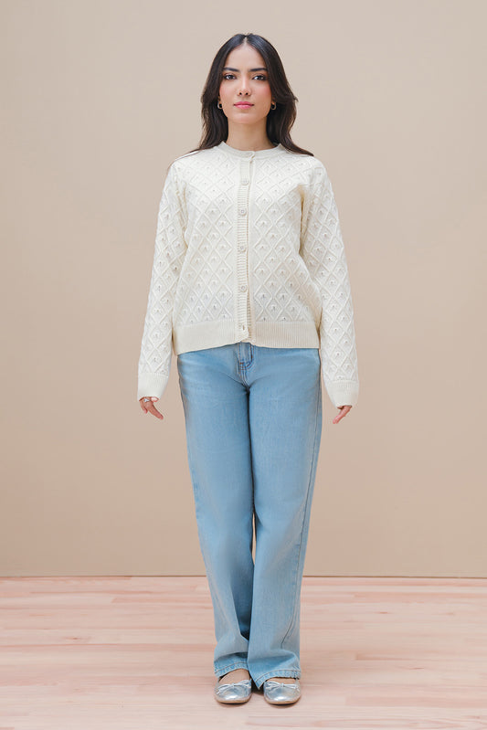 CREW NECK SLIM FIT CARDIGAN