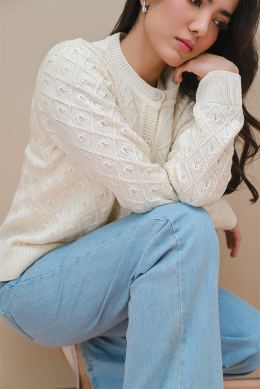 CREW NECK SLIM FIT CARDIGAN