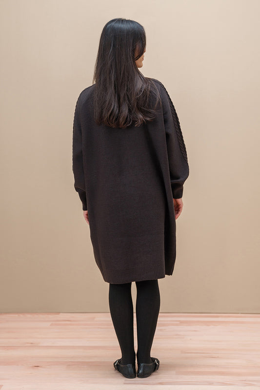 MOCK NECK BALLOON SLEEVE DRESS