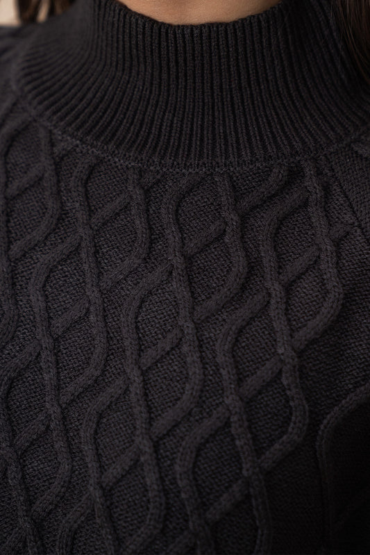 MOCK NECK BALLOON SLEEVE DRESS