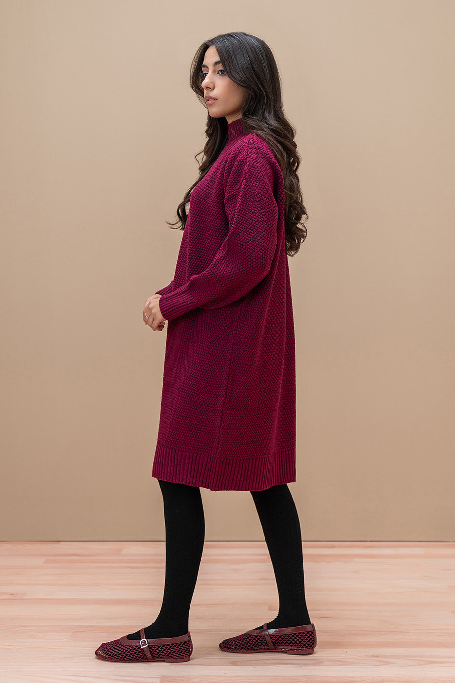 MOCK NECK SHORT LENGTH DRESS