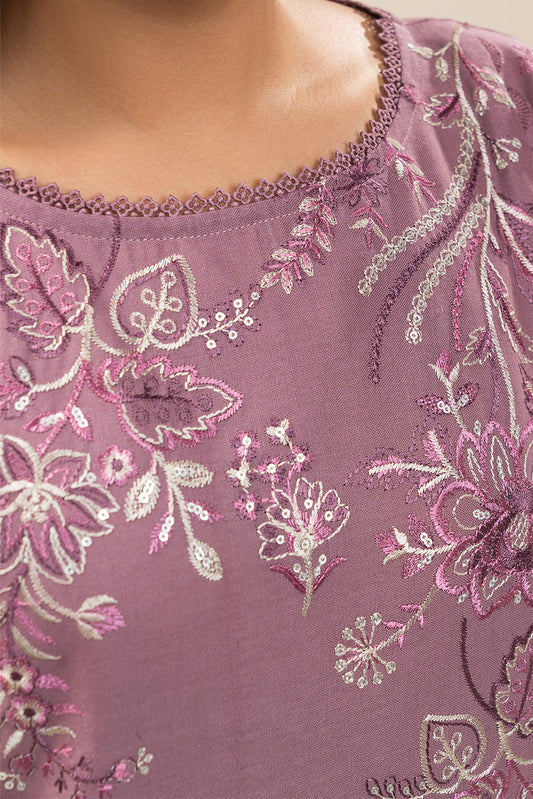 3 PIECE EMBROIDERED SLUB KHADDAR SUIT-MISTY ROSE (UNSTITCHED)