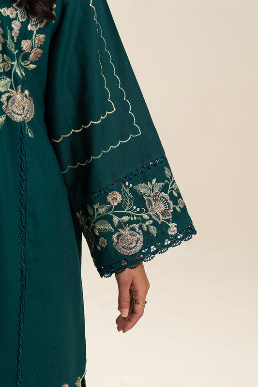 3 PIECE EMBROIDERED SLUB KHADDAR SUIT-DEEP PATELS (UNSTITCHED)