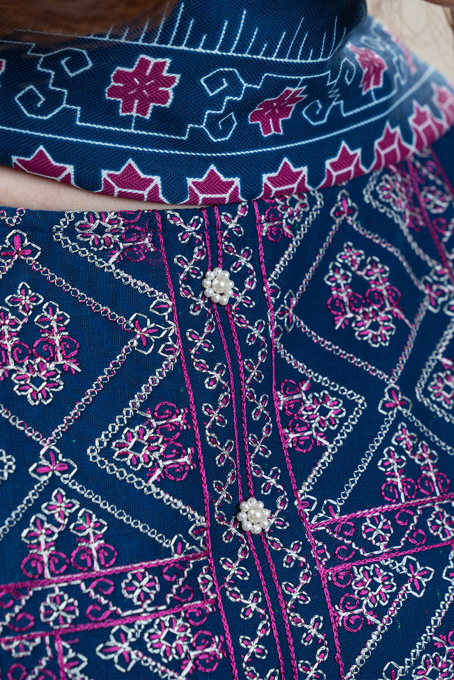 3 PIECE EMBROIDERED MULTI NAPS SUIT-TRIBAL STITCH (UNSTITCHED)