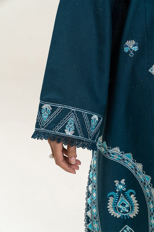 3 PIECE EMBROIDERED MULTI NAPS SUIT-DREAM BLUE