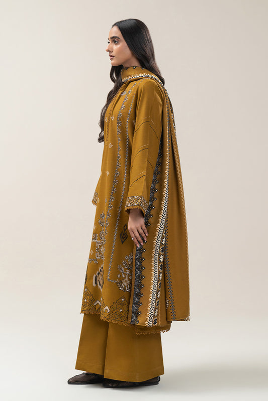 3 PIECE EMBROIDERED SLUB KHADDAR SUIT-MEDALLION VERVE (UNSTITCHED)