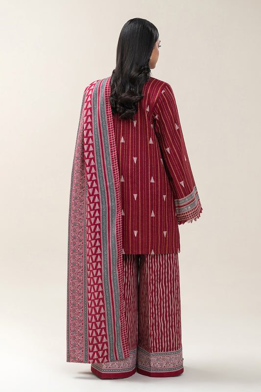 3 PIECE EMBROIDERED KHADDI JQ SUIT-GARNET BLISS (UNSTITCHED)
