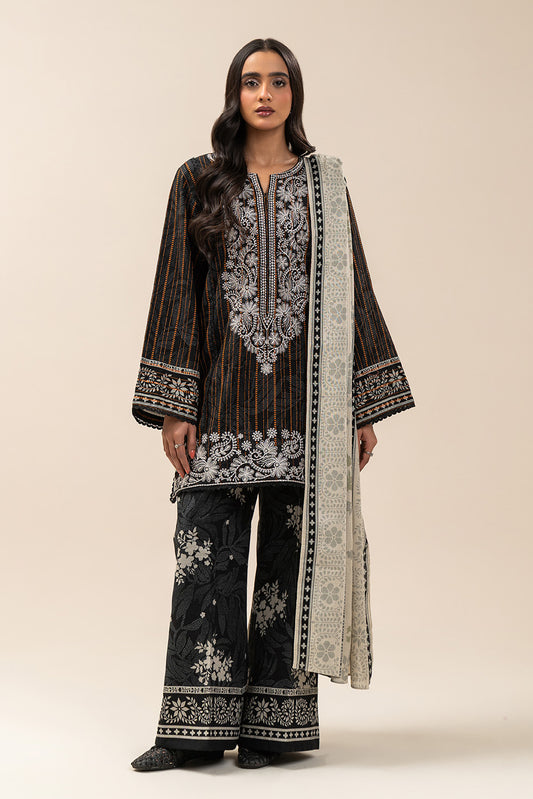 3 PIECE EMBROIDERED KHADDI JQ SUIT-RAVEN CHARM (UNSTITCHED)