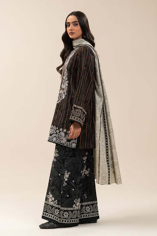 3 PIECE EMBROIDERED KHADDI JQ SUIT-RAVEN CHARM (UNSTITCHED)
