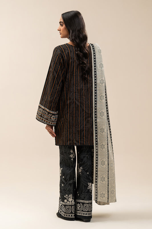 3 PIECE EMBROIDERED KHADDI JQ SUIT-RAVEN CHARM (UNSTITCHED)