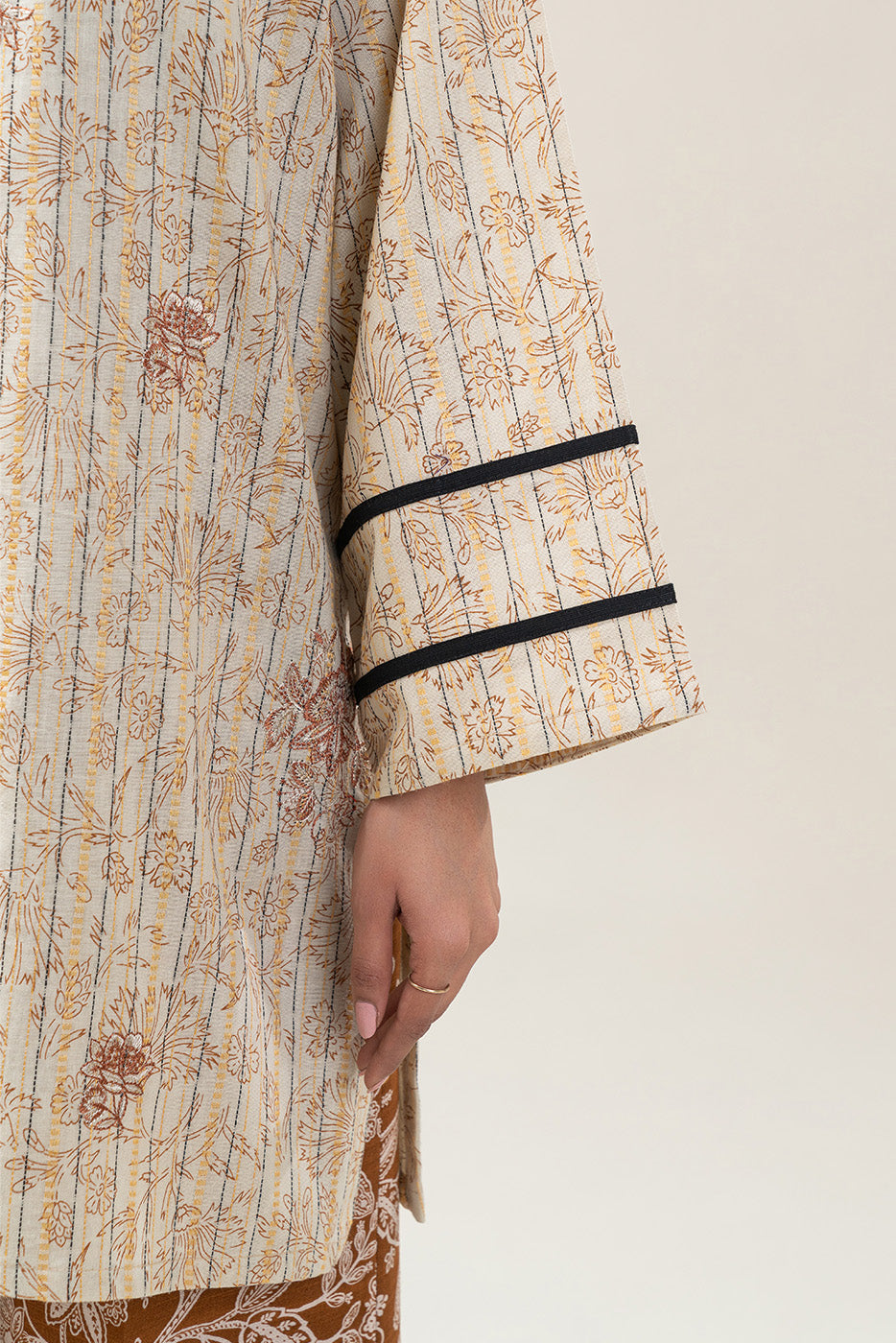 3 PIECE EMBROIDERED KHADDI JQ SUIT-HAZEL WOOD (UNSTITCHED)