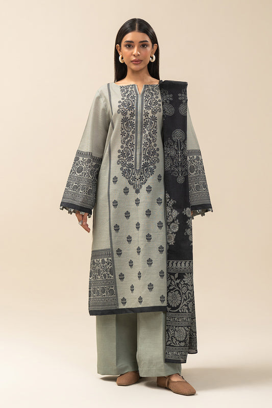 3 PIECE PRINTED SLUB KHADDAR SUIT-HIRA (UNSTITCHED)