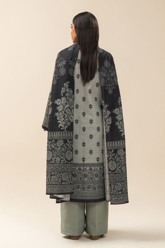 3 PIECE PRINTED SLUB KHADDAR SUIT-HIRA (UNSTITCHED)