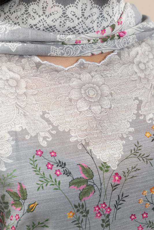 3 PIECE PRINTED SLUB KHADDAR SUIT-ASH BLOOM (UNSTITCHED)