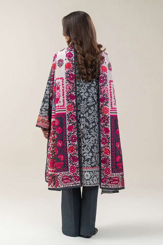 3 PIECE PRINTED SLUB KHADDAR SUIT-FLORAL BUNCH (UNSTITCHED)