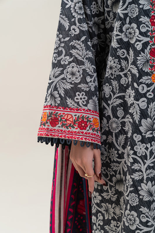 3 PIECE PRINTED SLUB KHADDAR SUIT-FLORAL BUNCH (UNSTITCHED)