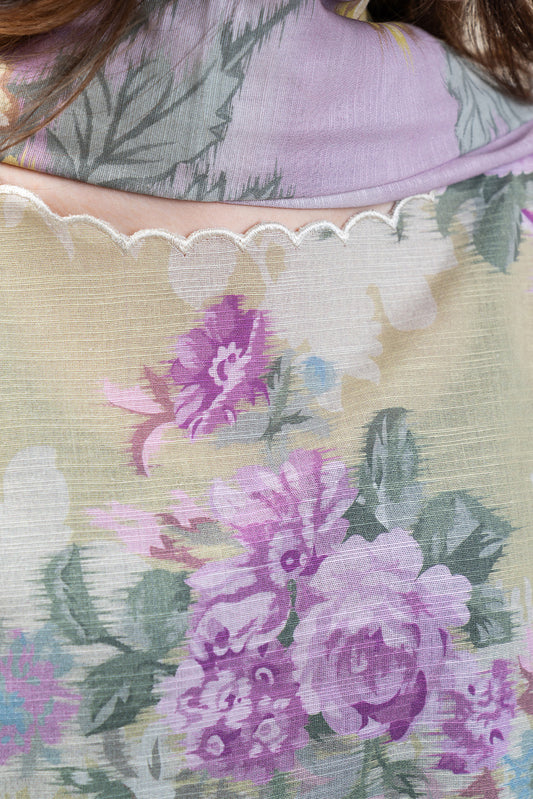 3 PIECE PRINTED SLUB KHADDAR SUIT-LAVENDER BLOOM (UNSTITCHED)