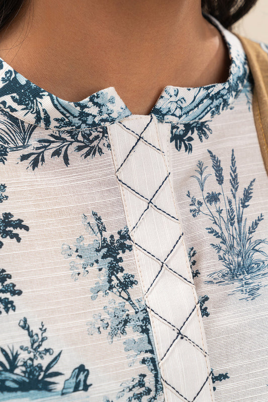 2 PIECE PRINTED SLUB KHADDAR SUIT-WHIMSICAL TALE (UNSTITCHED)