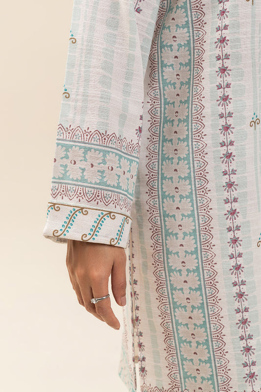 3 PIECE PRINTED SLUB KHADDAR SUIT-AURORAL LUSTRE (UNSTITCHED)