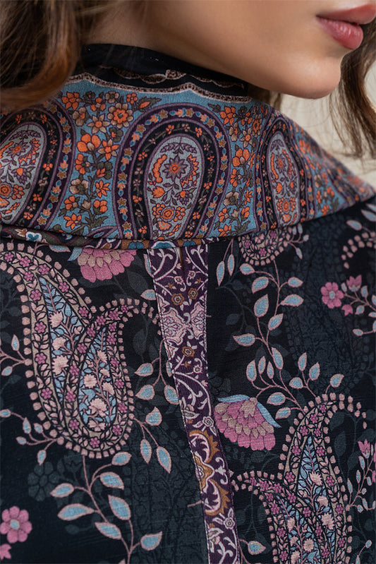 3 PIECE PRINTED SLUB KHADDAR SUIT-ONYX WEAVE (UNSTITCHED)