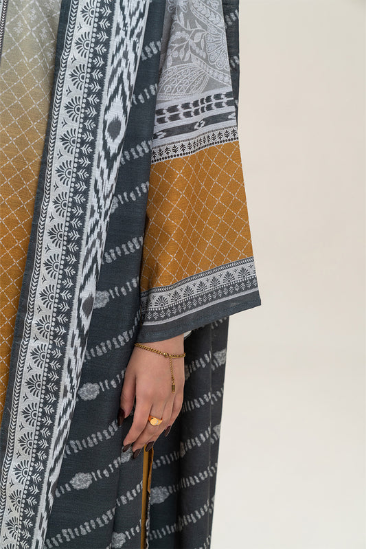 3 PIECE PRINTED SLUB KHADDAR SUIT-MEDALLION DEW SUIT