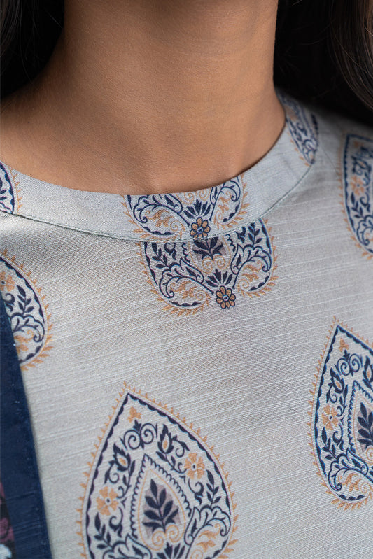 3 PIECE PRINTED SLUB KHADDAR SUIT-SAPPHIRE WHISPER (UNSTITCHED)